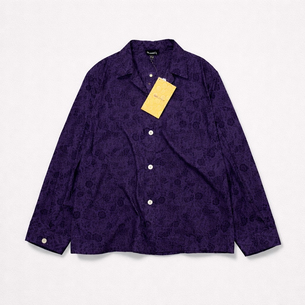 Denim & Co. 1X Floral Print Button Down Collared Blouse Cotton Polyester New - Picture 4 of 16